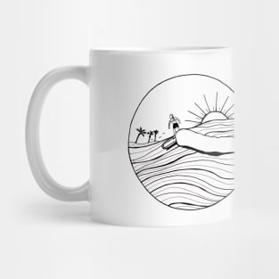 Female Surfer Riding the Wave Mug